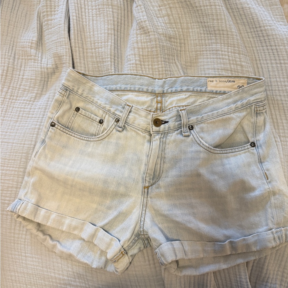 rag & bone Light Blue Jean Shorts Classic cuff Design size 28